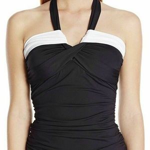 Anne Cole Women's Color Blast Bandeau Tankini